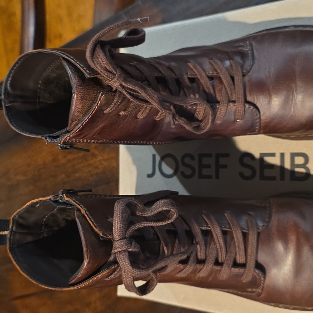 Josef Seibel Women's Dark Brown Combat Boots